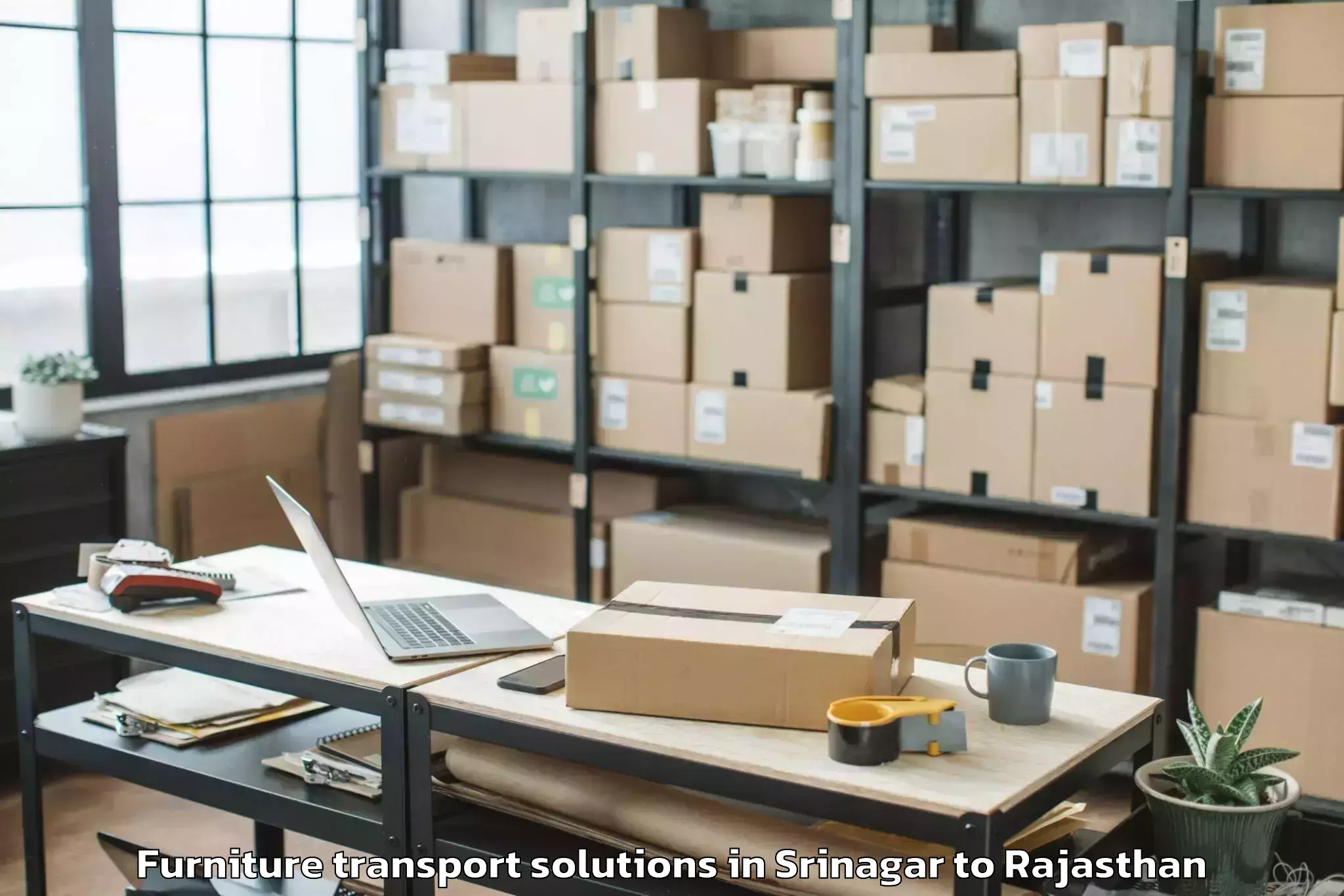 Quality Srinagar to Ajmer Furniture Transport Solutions